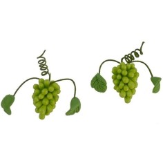 Conjunto de 2 racimos de uvas blancas - Miniatura para pesebre