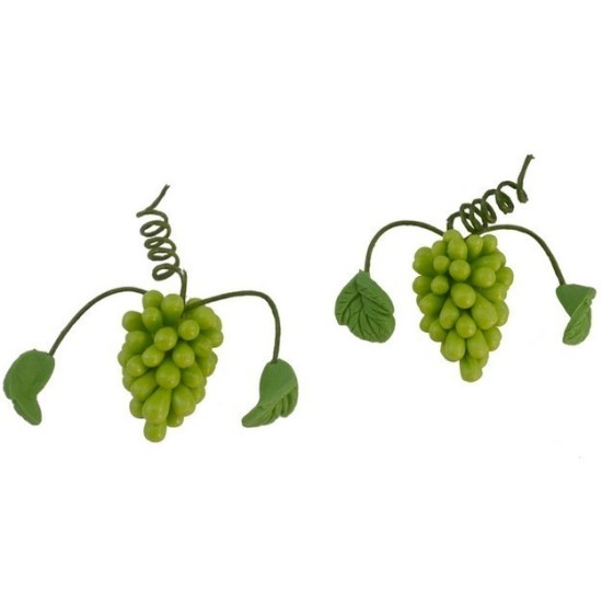 Conjunto de 2 racimos de uvas blancas - Miniatura para pesebre
