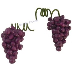 Conjunto de 2 racimos de uvas negras - Accesorios para belén