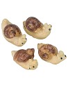 Conjunto de 4 caracoles de resina para estatuas de 20-25 cm