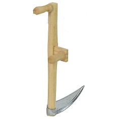 Hoz de metal con mango de madera de 8 cm Mondo Presepi. 2