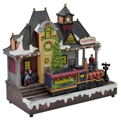 Christmas scenery battery-operated railway station cm
