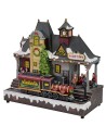 Christmas scenery battery-operated railway station cm