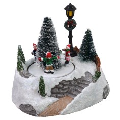 Christmas scenery with battery-operated skating rink cm