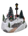 Christmas scenery with battery-operated skating rink cm