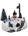 Christmas Scenario with battery-operated ice rink cm 15,5x11x14