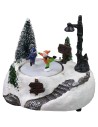Christmas Scenario with battery-operated ice rink cm 15,5x11x14