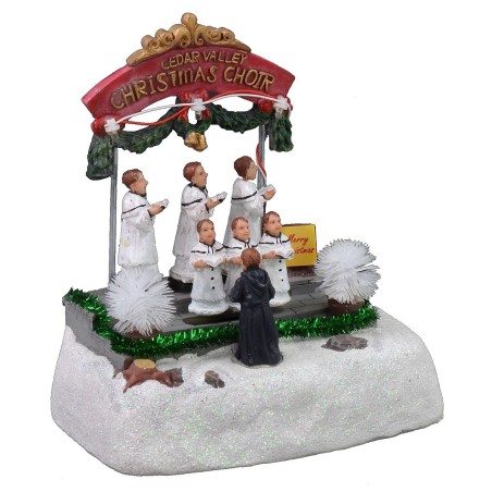 Escenario coro navideño a corriente de 16x11,5x18 cm h