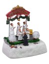 Escenario de coro navideño funcionando con corriente, dimensiones 16x11,5x18 cm (alto).
