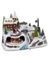 Christmas scenery with river, train and battery-operated