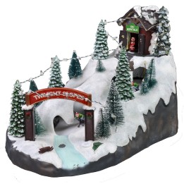 Christmas scenery with battery-operated ski slope cm