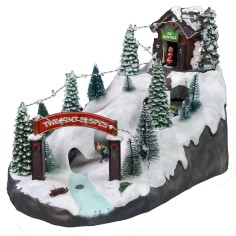 Christmas scenery with battery-operated ski slope cm