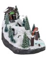 Christmas scenery with battery-operated ski slope cm