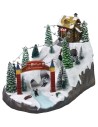 Christmas scenery with battery-operated ski slope cm 22x36,5x24