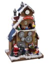 Casa de Papá Noel con engranajes que funcionan a pilas de