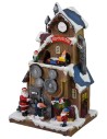 Santa's house with battery operated gears cm 17,5x13,5x29 h