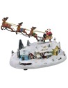 Christmas village with Santa on a sleigh, battery operated