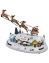 Christmas village with Santa on a sleigh, battery operated