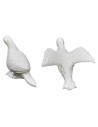 Set of 2 plastic doves for nativity scene