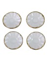 Set of 4 ceramic plates with border decorated with gold detail