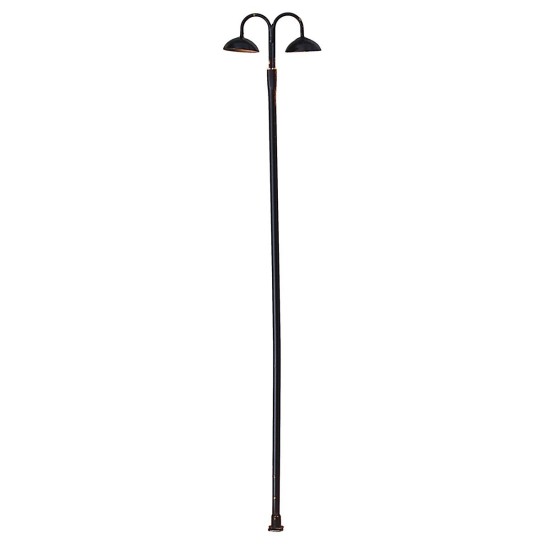 Farola de metal de 20 cm con dos puntos de luz LED 12V blanca.