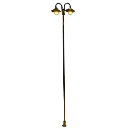 Farola de metal de 20 cm con dos puntos de luz LED 12V blanco