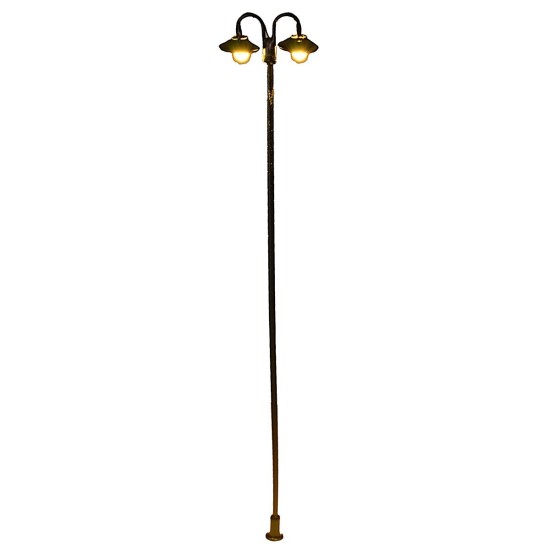 Farola de metal de 20 cm con dos puntos de luz LED 12V blanco