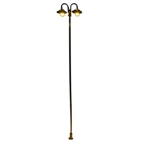 20 cm metal lamppost with two warm white 12V LED light points