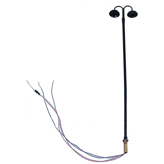 20 cm metal lamppost with two warm white 12V LED light points