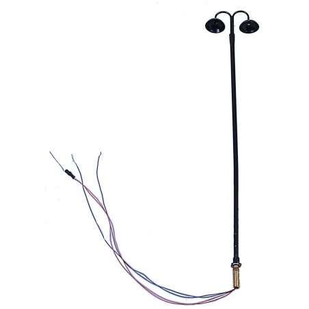 20 cm metal lamp post with two white 12V led light points