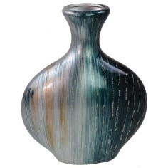 Vaso decorativo con fiori e ornamenti in rilievo cm 28x10x34 h 2