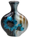 Vaso decorativo con fiori e ornamenti in rilievo cm 28x10x34 h