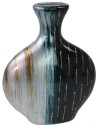 Vaso decorativo con fiori e ornamenti in rilievo cm 28x10x34 h
