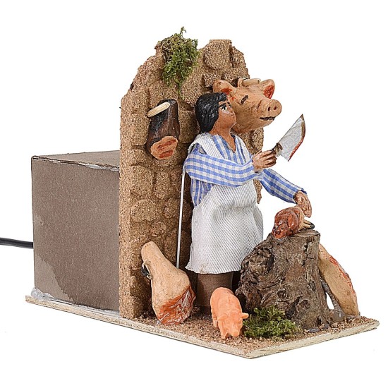Macellaio in movimento 10 cm Mondo Presepi