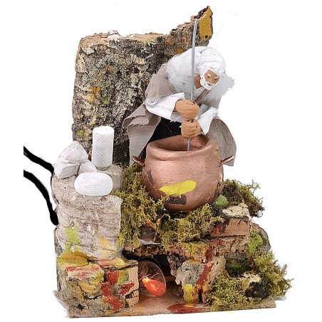 Quesero en movimiento de 12 cm con efecto de fuego de