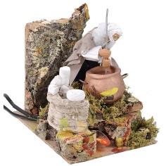 Ricottaio in movimento 12 cm con effetto fuoco cm 14x19,5x17 h 2