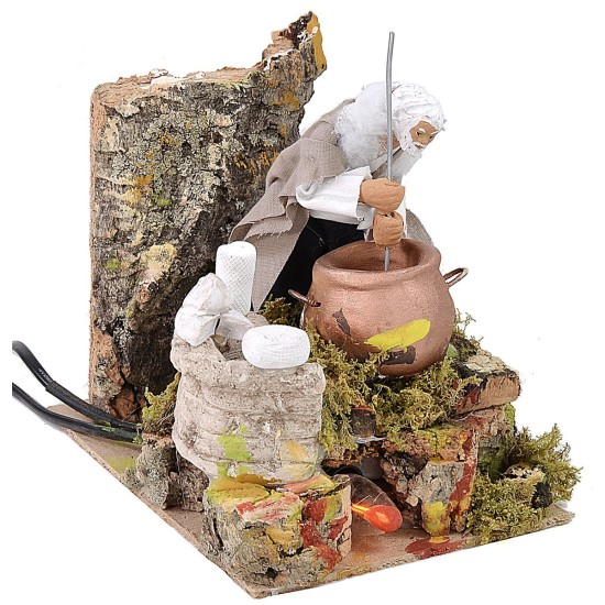 Moving cottage cheese 12 cm with fire effect cm 14x19,5x17 h