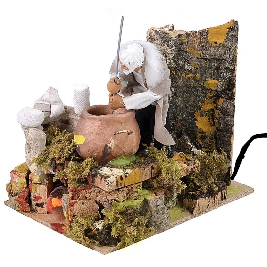 Moving cottage cheese 12 cm with fire effect cm 14x19,5x17 h