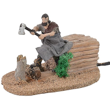 Boscaiolo in movimento 10 cm Oliver cm 12,5x17,5x11 h Mondo