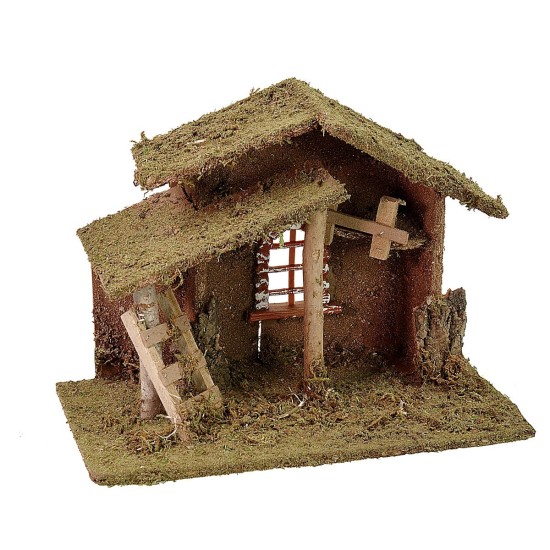Capanna con scala e finestra cm 33x18x25 h Mondo Presepi