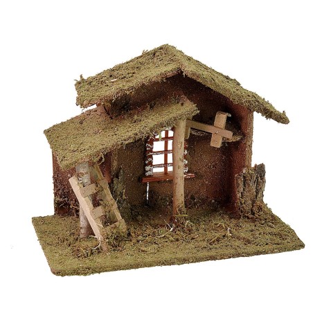 Capanna con scala e finestra cm 33x18x25 h Mondo Presepi