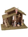 Stable with ladder and window 33x18x25 cm complete Nativity