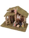 Stable with ladder and window 33x18x25 cm complete Nativity