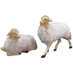 Conjunto de 2 ovejas con lana para estatuas de 30 cm Mondo Presepi 2