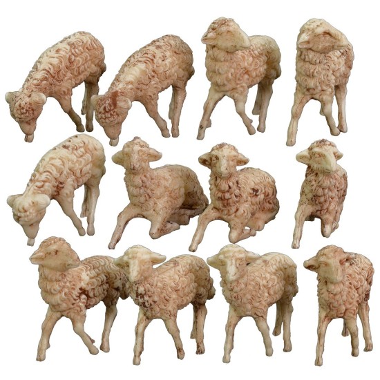 Conjunto de 12 ovejas para estatuas de 8-10 cm Mundo Pesebres