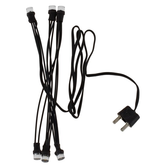 6 LED warm white light chain Ø 5 mm 3.5 V. with plug