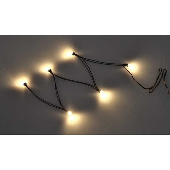 6 LED warm white light chain Ø 5 mm 3.5 V. with plug