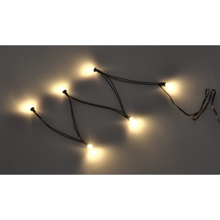 Catena 6 led a luce bianca calda Ø 5 mm 3,5 V. con spinetta