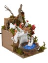 Campesina con gansos en movimiento 10 cm Mundo Pesebres