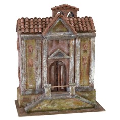 Church with bells and double staircase 34.5x20x22.5 cm h for